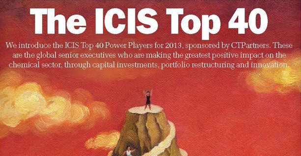 CEO พีทีที โกลบอล เคมิคอล ติดอันดับ 19 บุคคลแห่งปี จากการจัดอันดับ The ICIS Top 40 ปี 2013