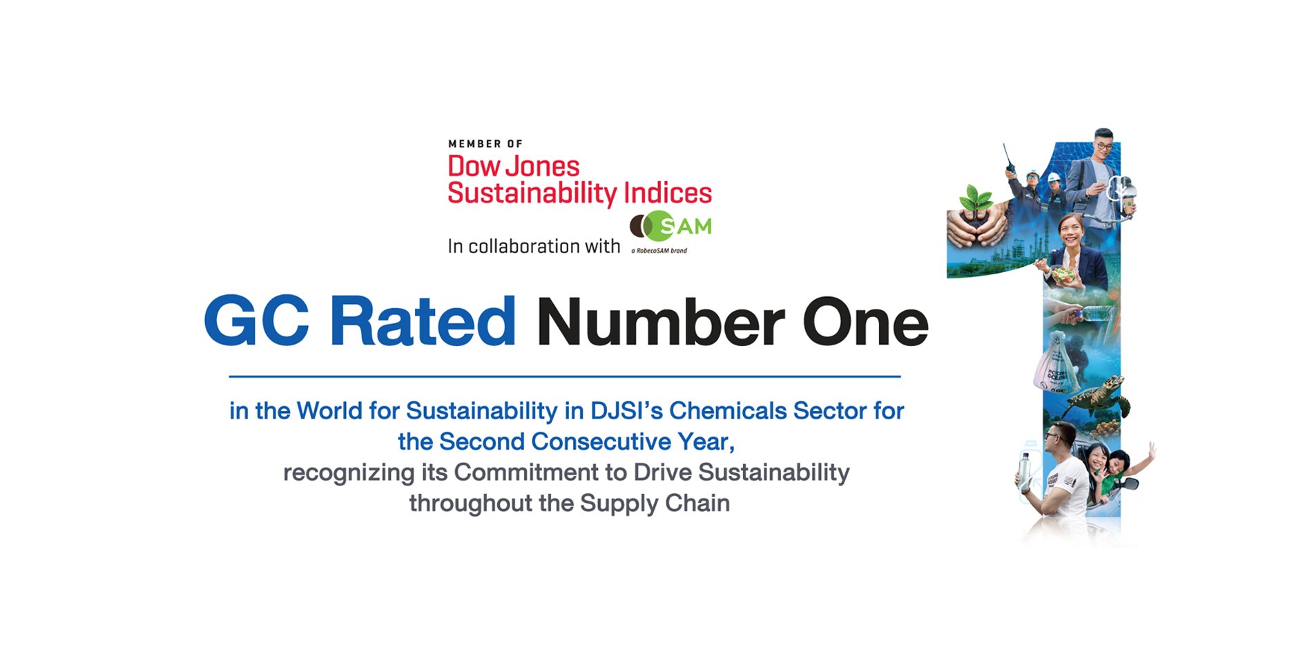 GC Rated Number One in the World for Sustainability in the DJSI chemicals industry group for the second consecutive year