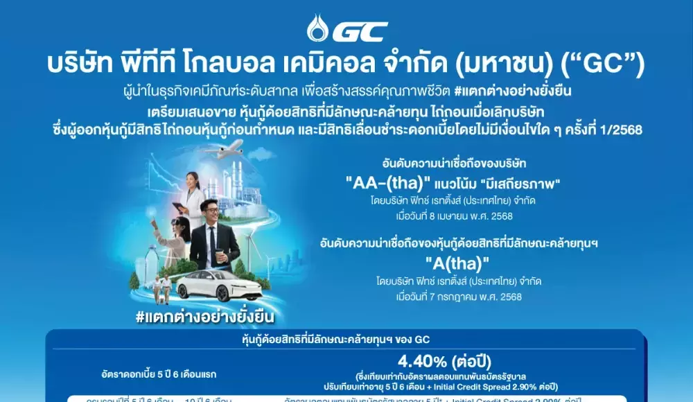 GC Announces Interest Rate of 4.40% per Annum for the First 5 Years and 6 Months of its Baht Subordinated Hybrid Debentures to Be Offered to Public  from 27 November to 3 December 2025