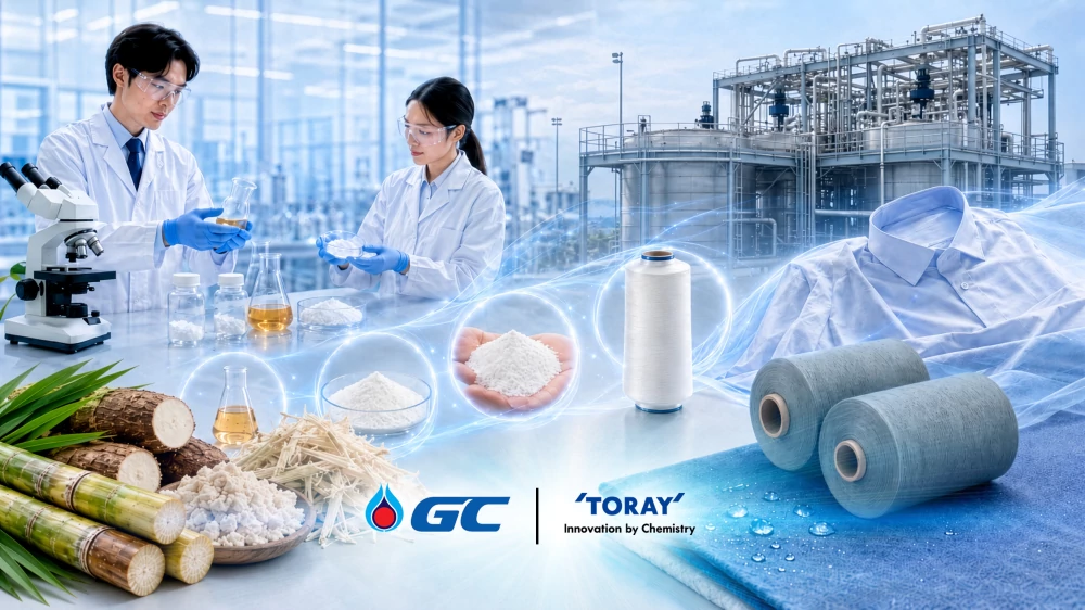 GC และ Toray พัฒนาการขยายขนาดการผลิต "ไนลอน 6,6 ชีวภาพ 100%"  ยกระดับวัสดุเหลือใช้ทางการเกษตรสู่อนาคตสิ่งทอยั่งยืน  สร้างความสำเร็จเป็นครั้งแรกของโลก